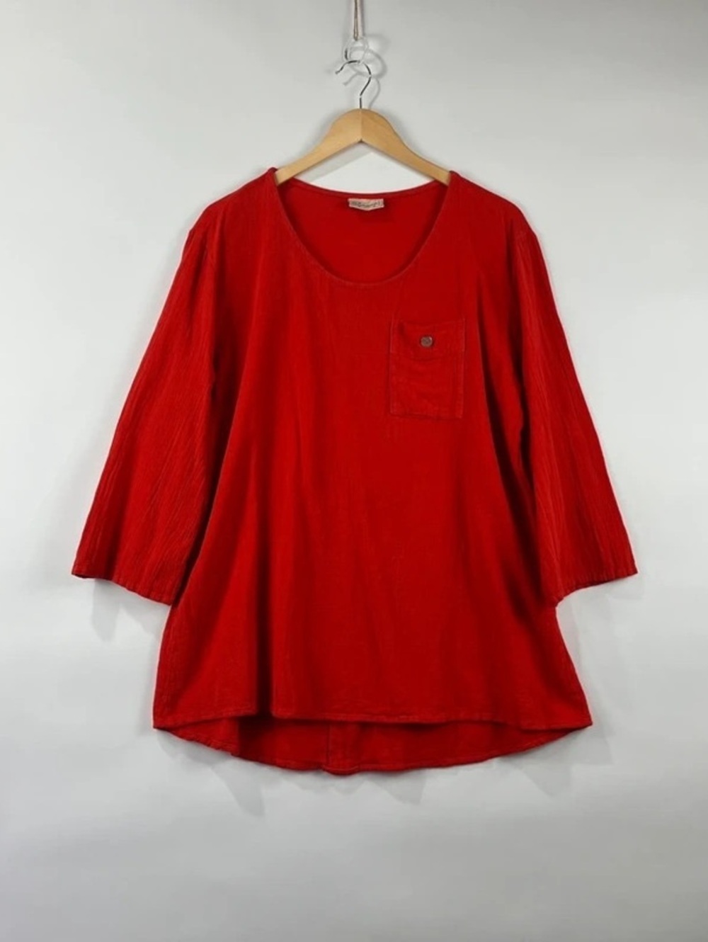 Cottonways 100% Cotton Gauze 3/4 Sleeve Tunic Top Size 2